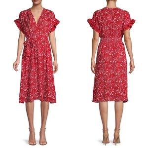 Max Studio red floral dress